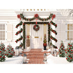Fraser Hill Farm Christmas Pedestal Topiary Decoration | 4-Ft. Tall in Resin Urn | FFRS050-0FIN-RED