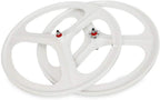 DNYSYSJ 700c 3 Spoke Fixed Gear Bike Rims Set Single Speed Bike Front&amp;Rear Set White