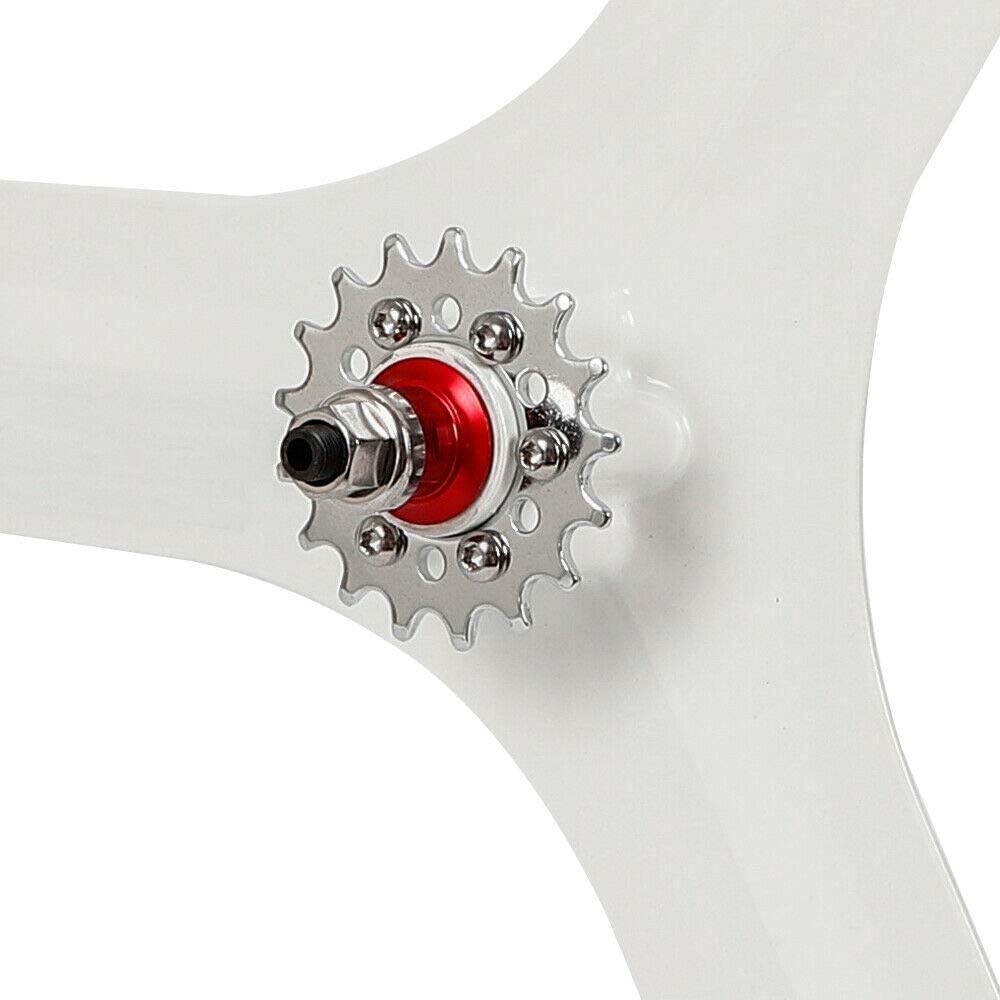 DNYSYSJ 700c 3 Spoke Fixed Gear Bike Rims Set Single Speed Bike Front&amp;Rear Set White