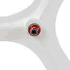 DNYSYSJ 700c 3 Spoke Fixed Gear Bike Rims Set Single Speed Bike Front&amp;Rear Set White