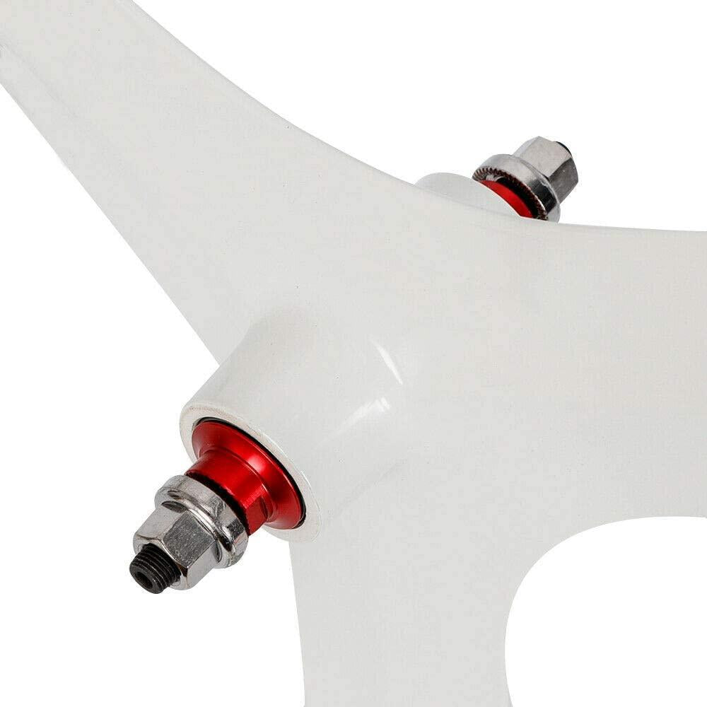 DNYSYSJ 700c 3 Spoke Fixed Gear Bike Rims Set Single Speed Bike Front&amp;Rear Set White