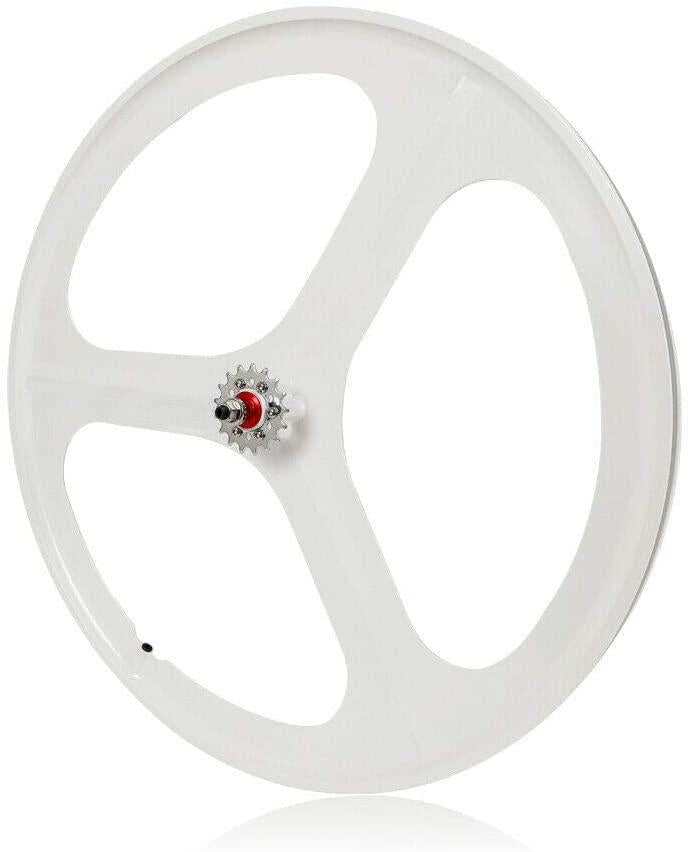 DNYSYSJ 700c 3 Spoke Fixed Gear Bike Rims Set Single Speed Bike Front&amp;Rear Set White
