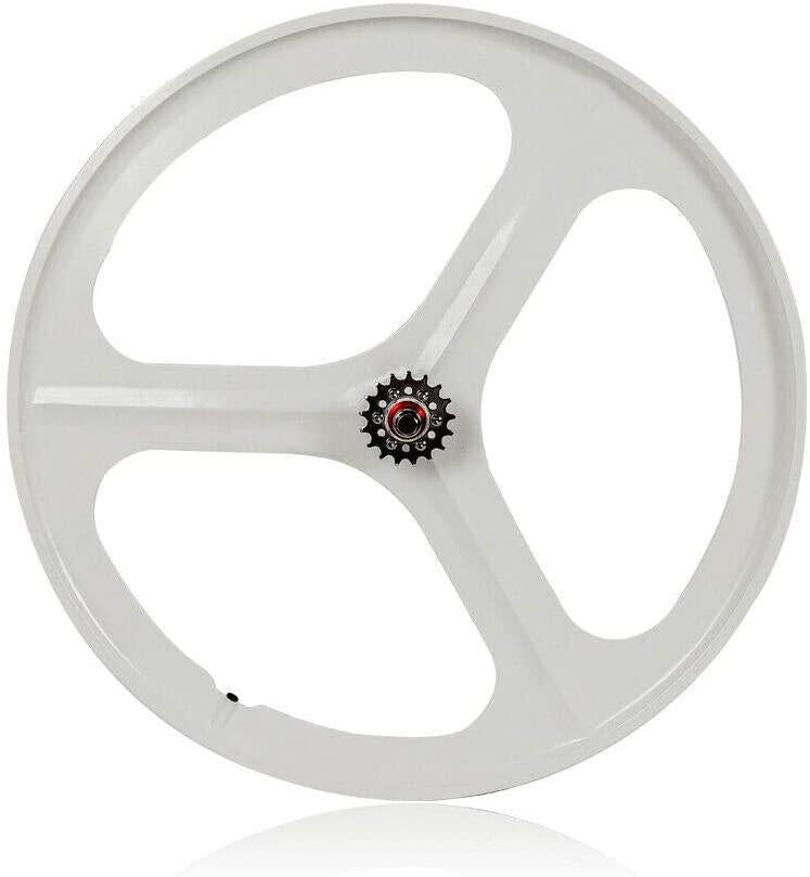 DNYSYSJ 700c 3 Spoke Fixed Gear Bike Rims Set Single Speed Bike Front&amp;Rear Set White