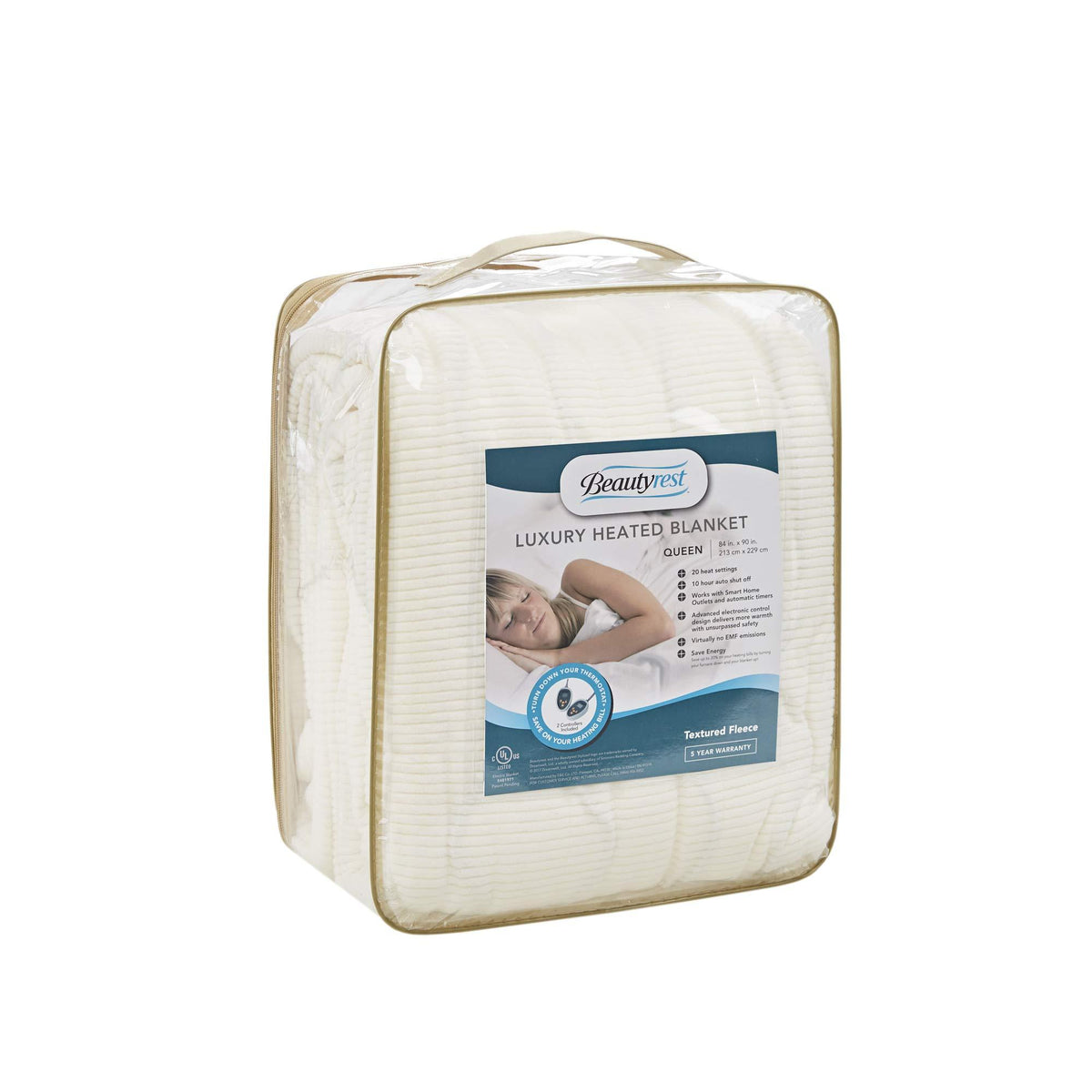 Gracie MIlls Electric Micro Fleece Heated Blanket, Full, Grey -BR54-0412