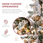 9 ft. Pre-Lit Incandescent Snow Flocked Pencil Artificial Christmas Tree with 500 Clear Lights