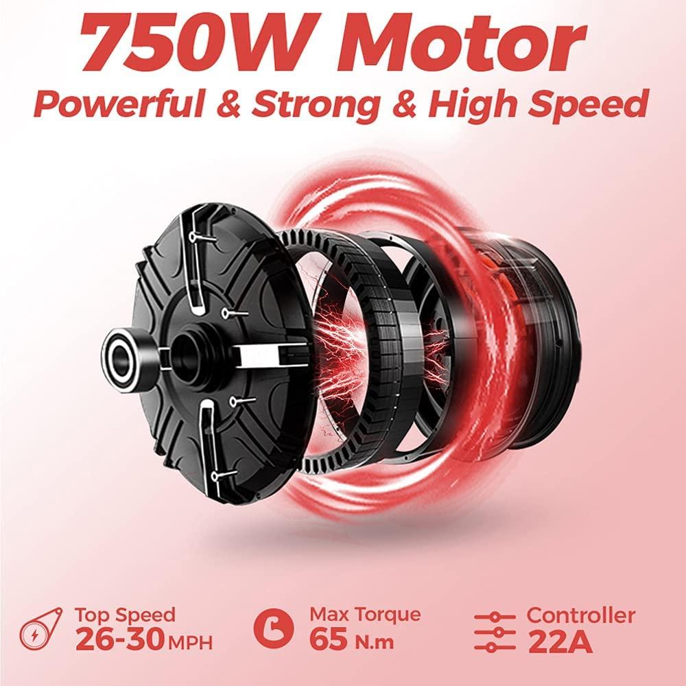 eAhora Electric Bike X7 Plus 750W Fat Tires Electric Bicycle 48V 14AH Electric Bikes for Adults Foldable Frame Commuting Ebikes Dual Hydraulic Brakes Cruise Control System 20 Inch Wheel 8-Speed