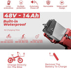 eAhora Electric Bike X7 Plus 750W Fat Tires Electric Bicycle 48V 14AH Electric Bikes for Adults Foldable Frame Commuting Ebikes Dual Hydraulic Brakes Cruise Control System 20 Inch Wheel 8-Speed