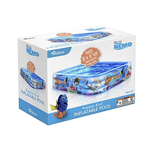GoFloats Disney Pixar 8’ x 6’ Inflatable Pool Swimming Pool for Kids and Adults – Choose Between Cars, Frozen, Finding Nemo and