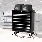 7-Drawer Heavy-Duty Rolling Tool Chest Cabinet with Lock Mobile Cart for Gara& Workshop, Black