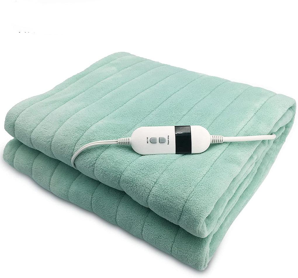 Electric Blanket Heated Throw Size Blanket With Dual Controllers 84"X90" 5+1 High Heat Settings&amp;10Hrs Auto Off Home Office Use (Apple Green)