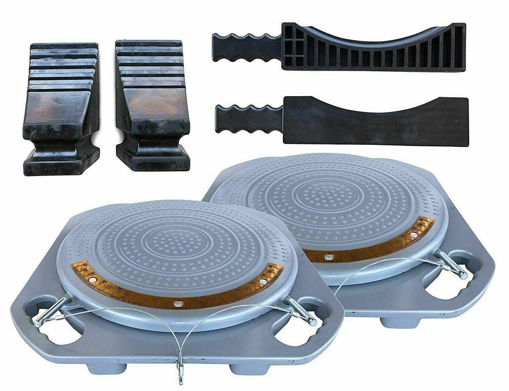 2 Wheel Alignment Turntable Turn Plates 10,000 Pounds Capacity + bridblocks