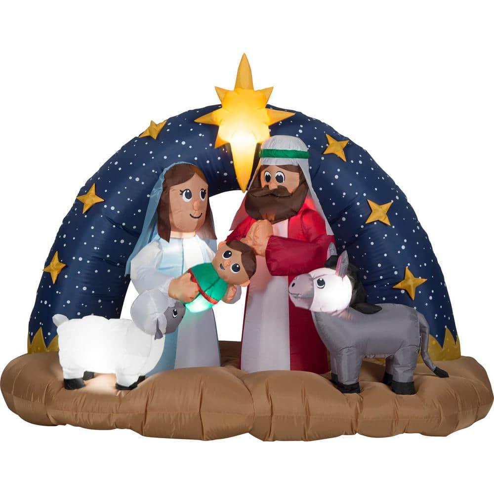 6 ft. Large Snowy Night Nativity