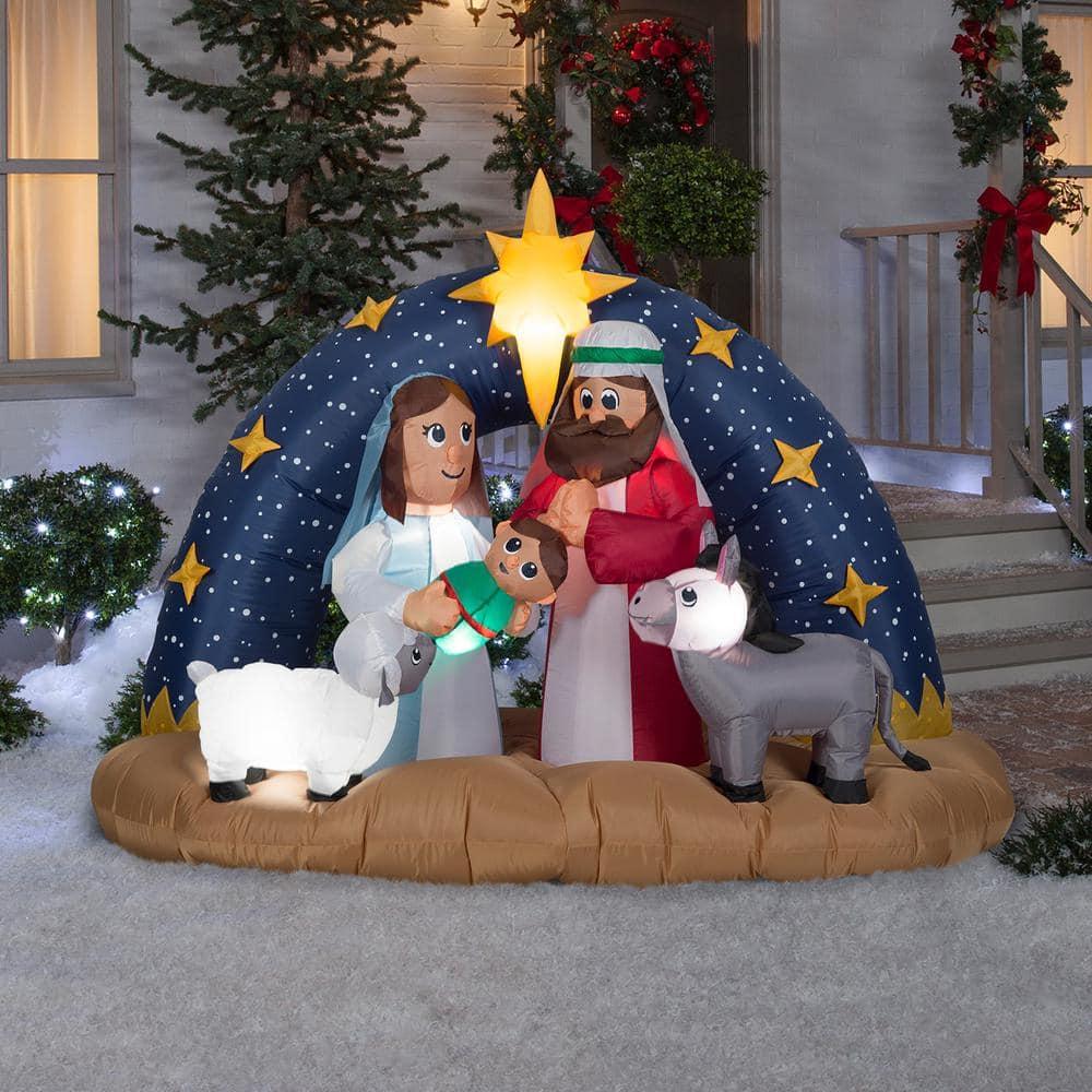 6 ft. Large Snowy Night Nativity
