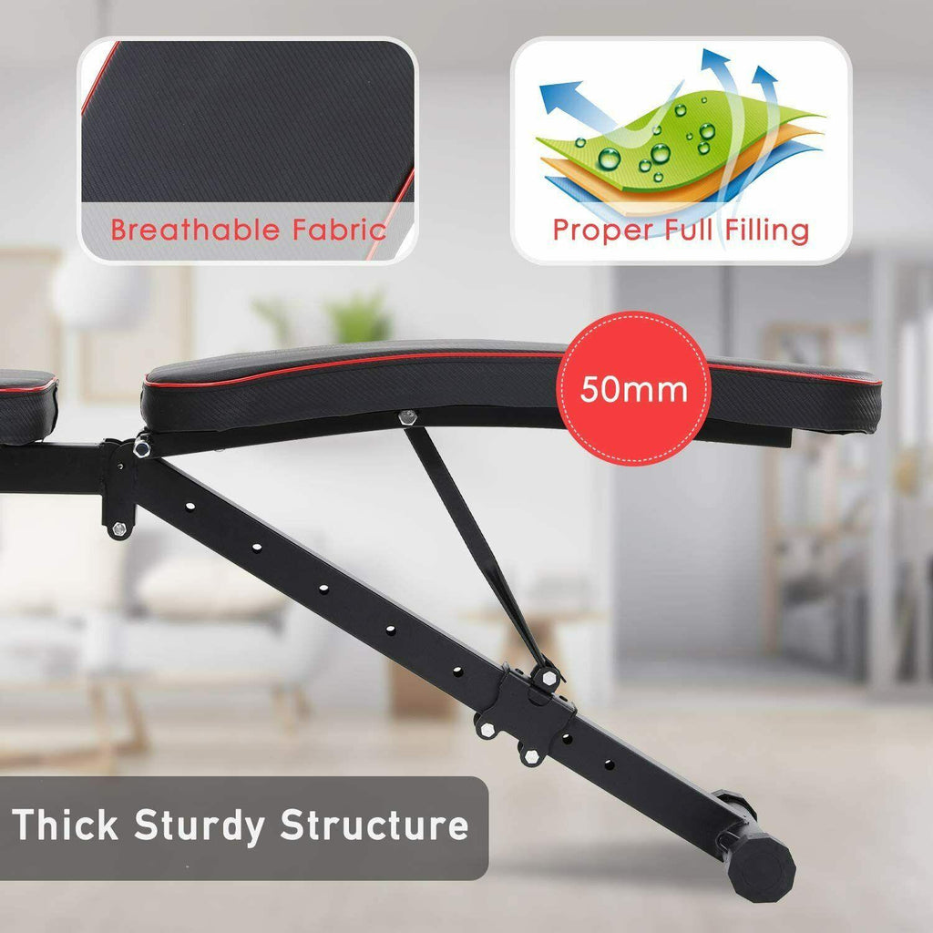 CINAK Foldable Weight Bench with Adjustable Backrest and Preacher Pad, Full Body Training Workout Sit Up Bench for Home Fitness Gym Exercise Sports Up to 500 Pounds