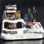 ZMDZA Christmas Glowing LED Light Music House European Style House Exquisite Crafts CottaChristmas Snowman Santa Decorations Gifts (Size : Style 2)