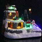ZMDZA Christmas Glowing LED Light Music House European Style House Exquisite Crafts CottaChristmas Snowman Santa Decorations Gifts (Size : Style 2)