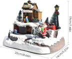 ZMDZA Christmas Glowing LED Light Music House European Style House Exquisite Crafts CottaChristmas Snowman Santa Decorations Gifts (Size : Style 2)