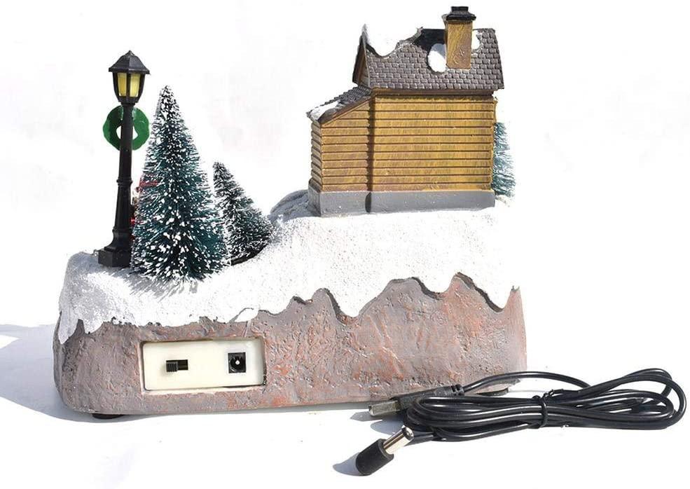 ZMDZA Christmas Glowing LED Light Music House European Style House Exquisite Crafts CottaChristmas Snowman Santa Decorations Gifts (Size : Style 2)