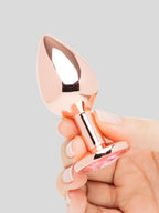 Rear Assets Medium Jeweled Rose Gold Aluminum Butt Plug 2.5 Inch, Gold