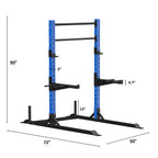 Joppoint Multi-Function Adjustable Power Rack 1200 Lbs Exercise Squat Stand Barbell Rack Strength Training Equipment Power Rack with Pull Up Bar-Blue