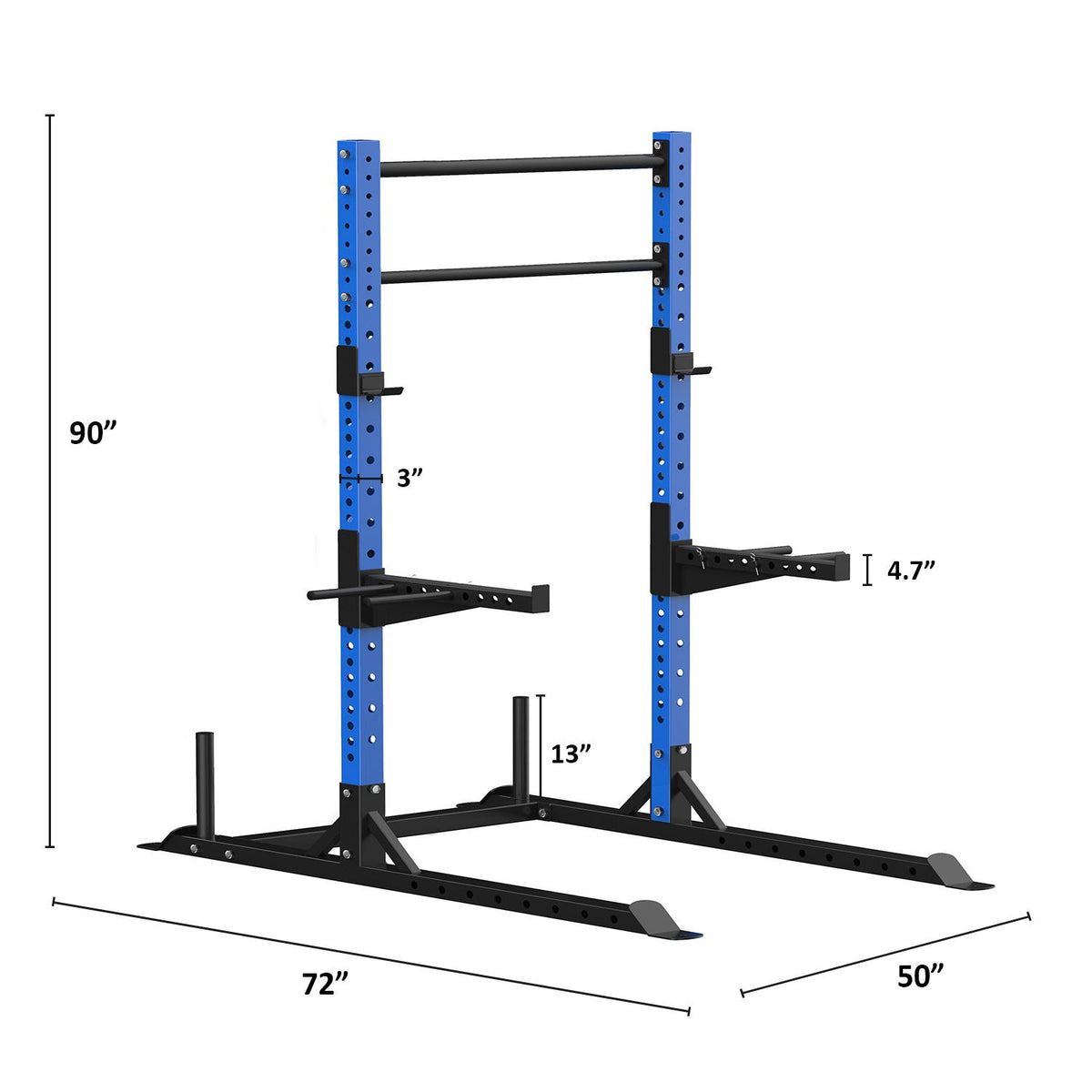 Joppoint Multi-Function Adjustable Power Rack 1200 Lbs Exercise Squat Stand Barbell Rack Strength Training Equipment Power Rack with Pull Up Bar-Blue