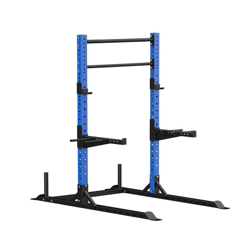 Joppoint Multi-Function Adjustable Power Rack 1200 Lbs Exercise Squat Stand Barbell Rack Strength Training Equipment Power Rack with Pull Up Bar-Blue