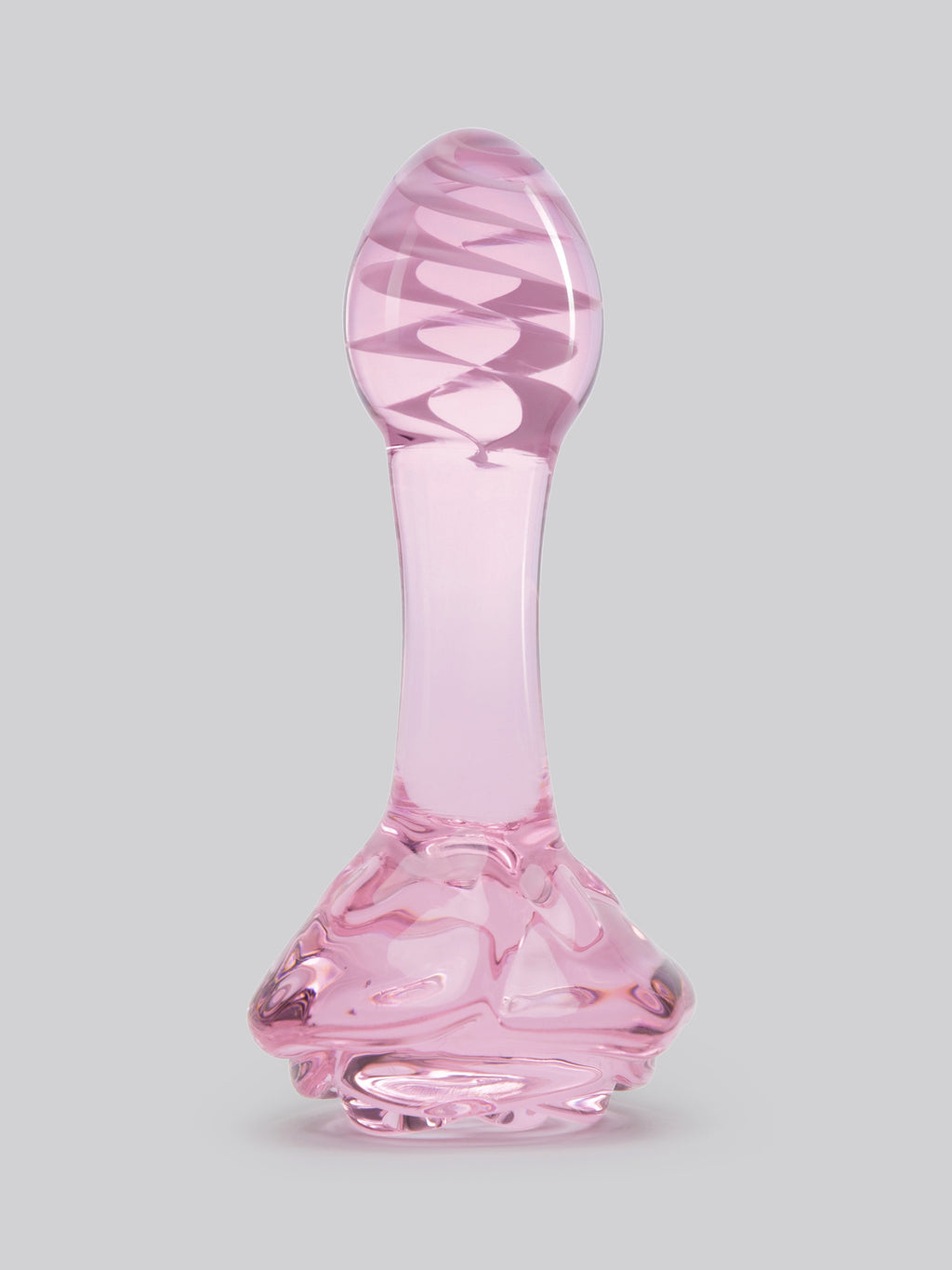 Lovehoney Full Bloom Small Rose Glass Butt Plug 3.5 Inch, Pink