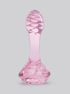 Lovehoney Full Bloom Small Rose Glass Butt Plug 3.5 Inch, Pink