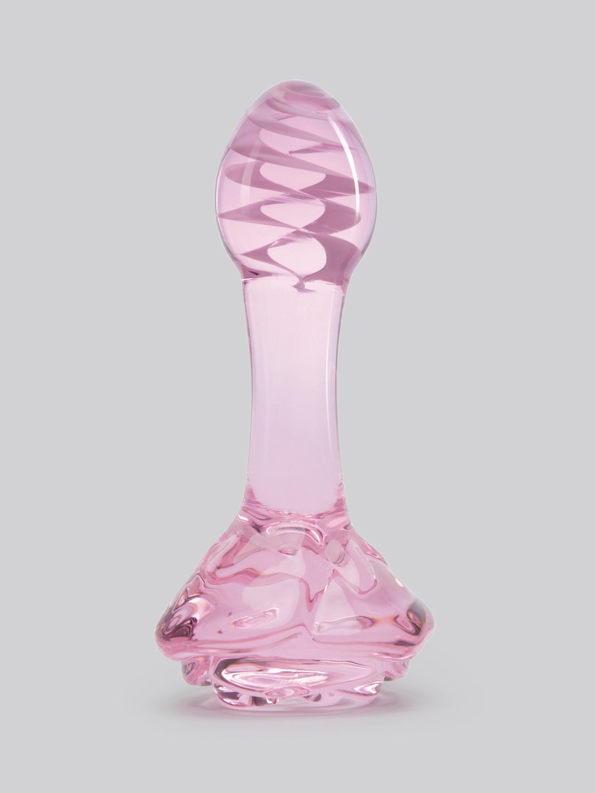 Lovehoney Full Bloom Small Rose Glass Butt Plug 3.5 Inch, Pink