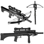 160FPS Multi-Functional Crossbow Hunting Equipment with 32 mm Sight Scope and 200-Mag Capacity