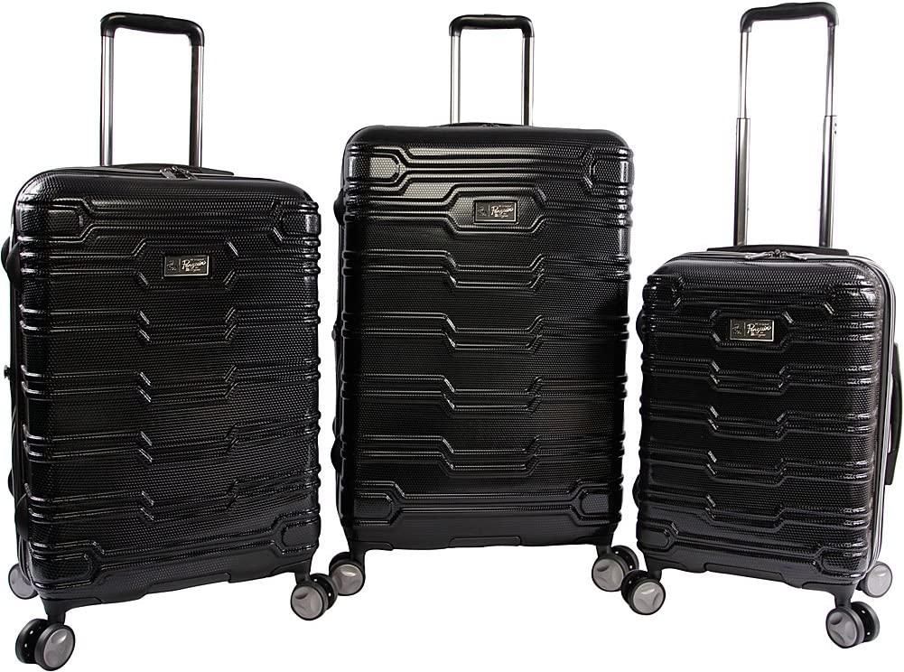 Collins 3 Piece Set Expandable Suitcase with Spinner Wheels, Black, One Size