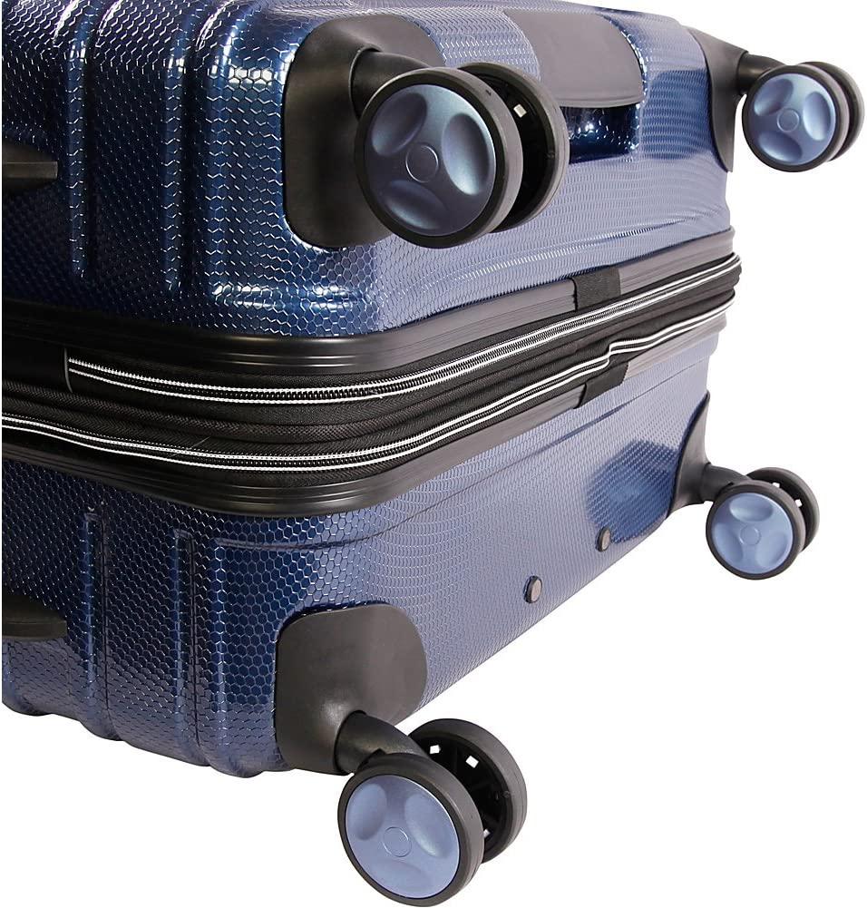 Collins 3 Piece Set Expandable Suitcase with Spinner Wheels, Black, One Size