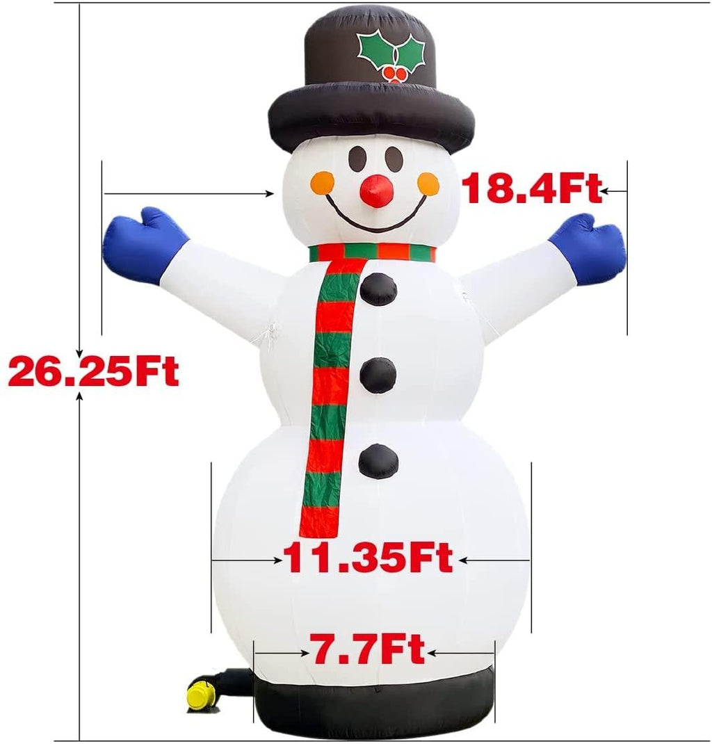 TKLoop 26Ft Giant Inflatable Snowman for Christmas with Blower Snowman Inflatable Outdoor Yard Decoration Lawn Xmas Party Blow Up Decoration