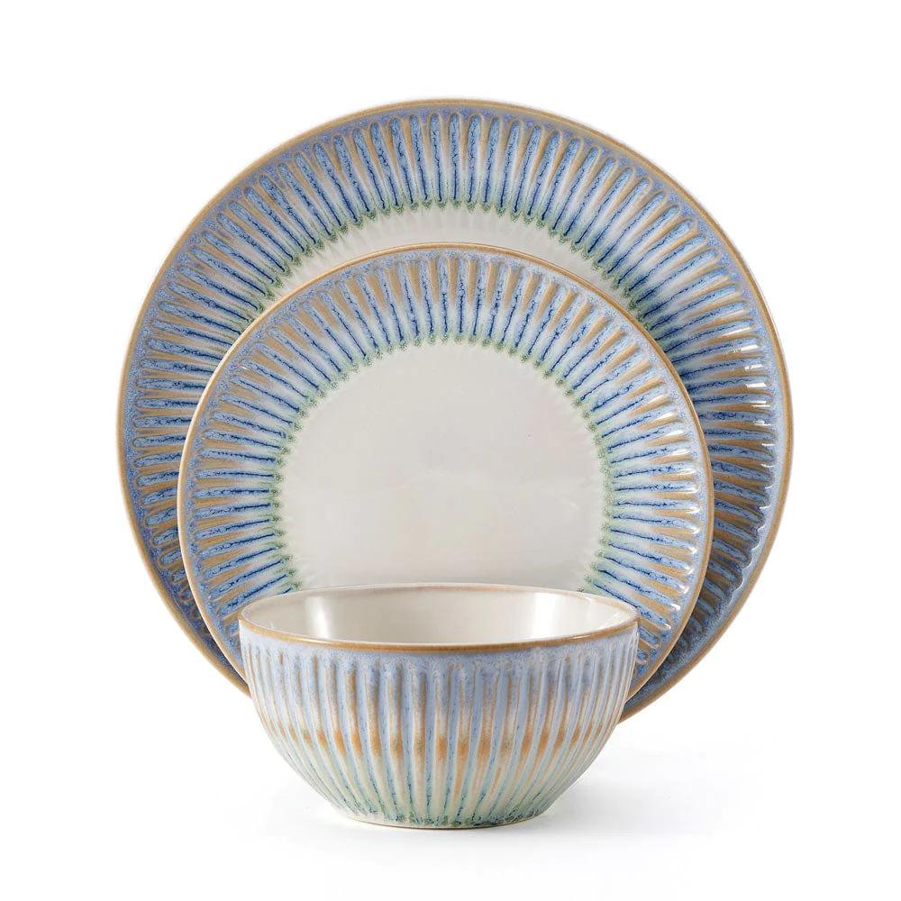 Hensley Blue 12 Piece Dinnerware Set, Service for 4