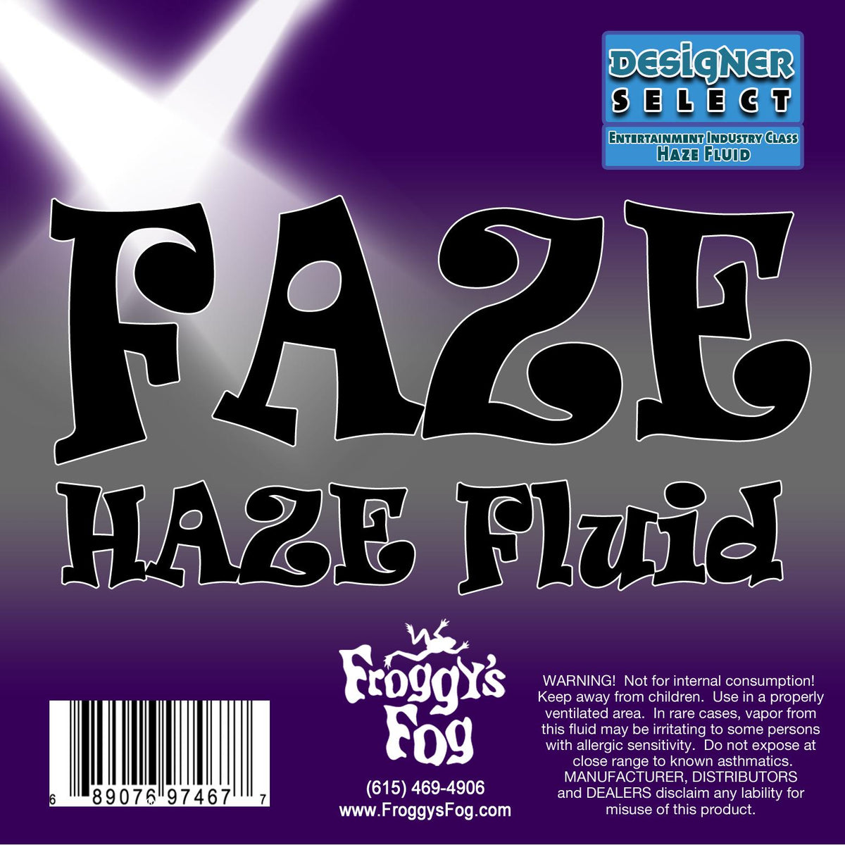 Faze Haze - 5 Gallon - Professional Water Based Haze Juice - For Antari F-1, F-5, F-7, Chauvet Professional AMHAZE 2 and  Compact Hazers