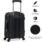 Out Of Bounds Luggage Collection Lightweight Durable Hardside 4-Wheel Spinner Travel Suitcase Bags, Midnight Black, 2-Piece Set (20" &amp; 28")