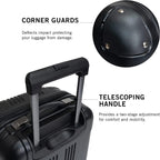 Out Of Bounds Luggage Collection Lightweight Durable Hardside 4-Wheel Spinner Travel Suitcase Bags, Midnight Black, 2-Piece Set (20" &amp; 28")