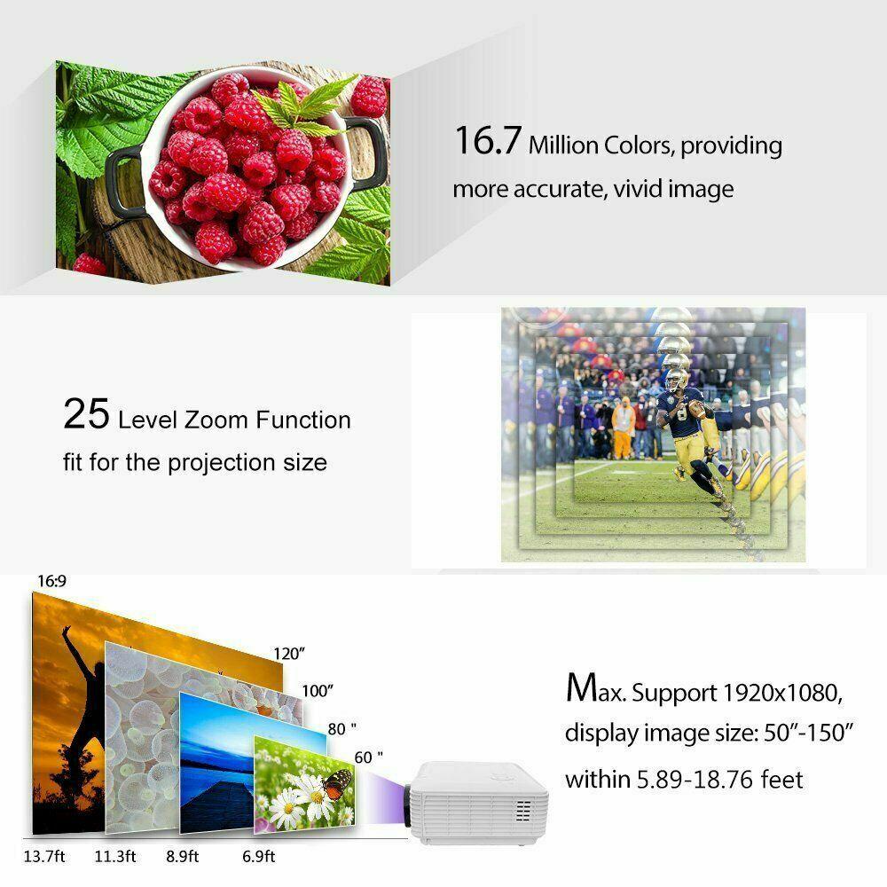 1280*800 smart home cinema projector wireless party movie blue tooth airplay tv