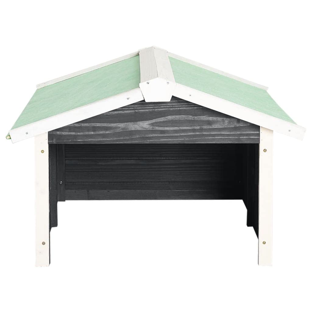 Robotic Lawn Mower GaraOutdoor Portable StoraShed Shelter Solid Firwood, Gray and White 28.3" x 34.3" x 19.7"