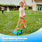 Bubble Lawn Mower Toddler Toys - Spill-Proof Bubble Machine Pretend Gardening Play Toy for A1 2 3 1-3 Year Old Baby Boys Indoor Outdoor Use, Summer Birthday Gifts (Blue)