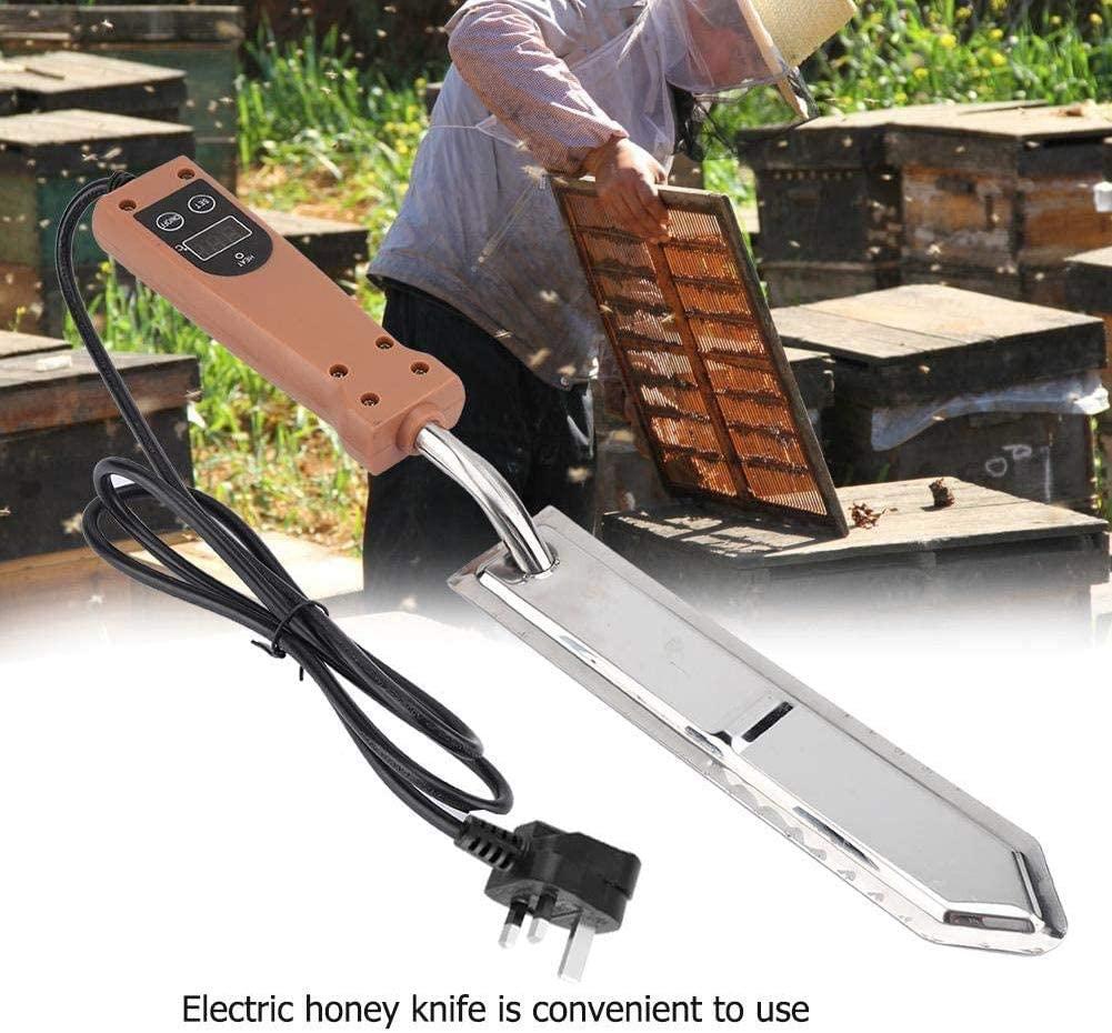 electric scraper honey uncapping knife,stainless steel beekeeping supplies hot knife for beekeeper honey collection cutter tool with wooden handle