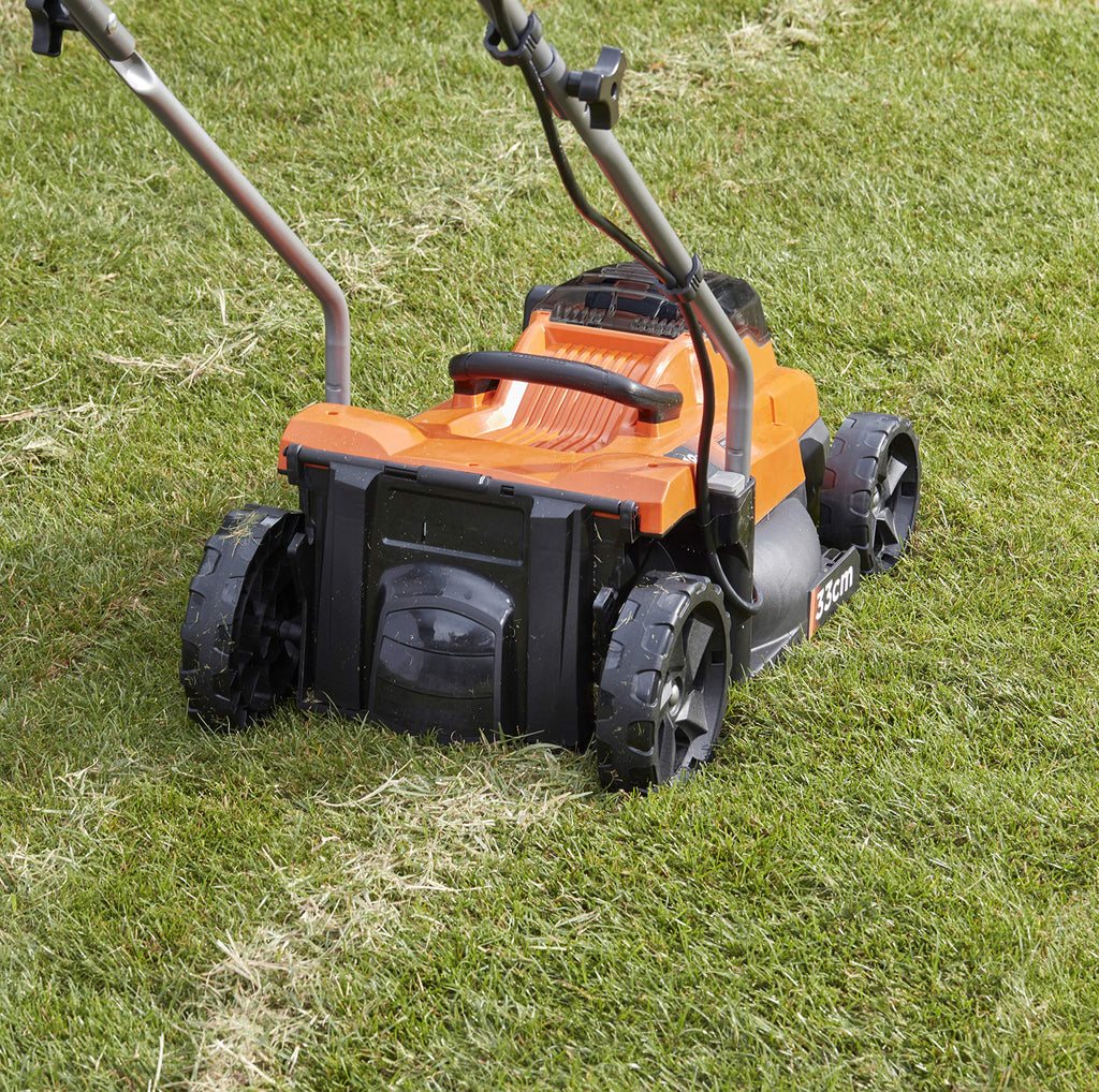 18 V Battery Lawn Mower (36 V with Two 18 V 2.5 Ah Batteries Supplied) - 33 cm - Adjustable Cutting Height - Basket 35 Litres BCMW3318L2-QW