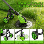 20000 RPM Electric Weed Wacker Cordless, 12″ Brushless Weed Eater Battery Powered with Wheel, 4-in-1 Grass Trimmer/Brush Cutter/String Trimmer, Lawn Mower Edger Stringless Weed Trimmer, 2 Battery Tool