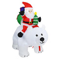 Anself 6.5 Feet Christmas Inflatable Santa Claus rides a Polar Bear to give a gift Outdoor Yard Decoration Holiday Home Decorations LED Lights Outdoors Ornaments