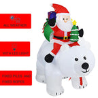 Anself 6.5 Feet Christmas Inflatable Santa Claus rides a Polar Bear to give a gift Outdoor Yard Decoration Holiday Home Decorations LED Lights Outdoors Ornaments