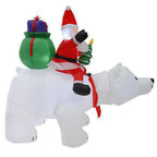 Anself 6.5 Feet Christmas Inflatable Santa Claus rides a Polar Bear to give a gift Outdoor Yard Decoration Holiday Home Decorations LED Lights Outdoors Ornaments