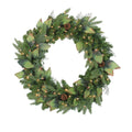 Pre-Lit Mixed Winter Pine Artificial Christmas Wreath - 30 Inch, Clear Lights