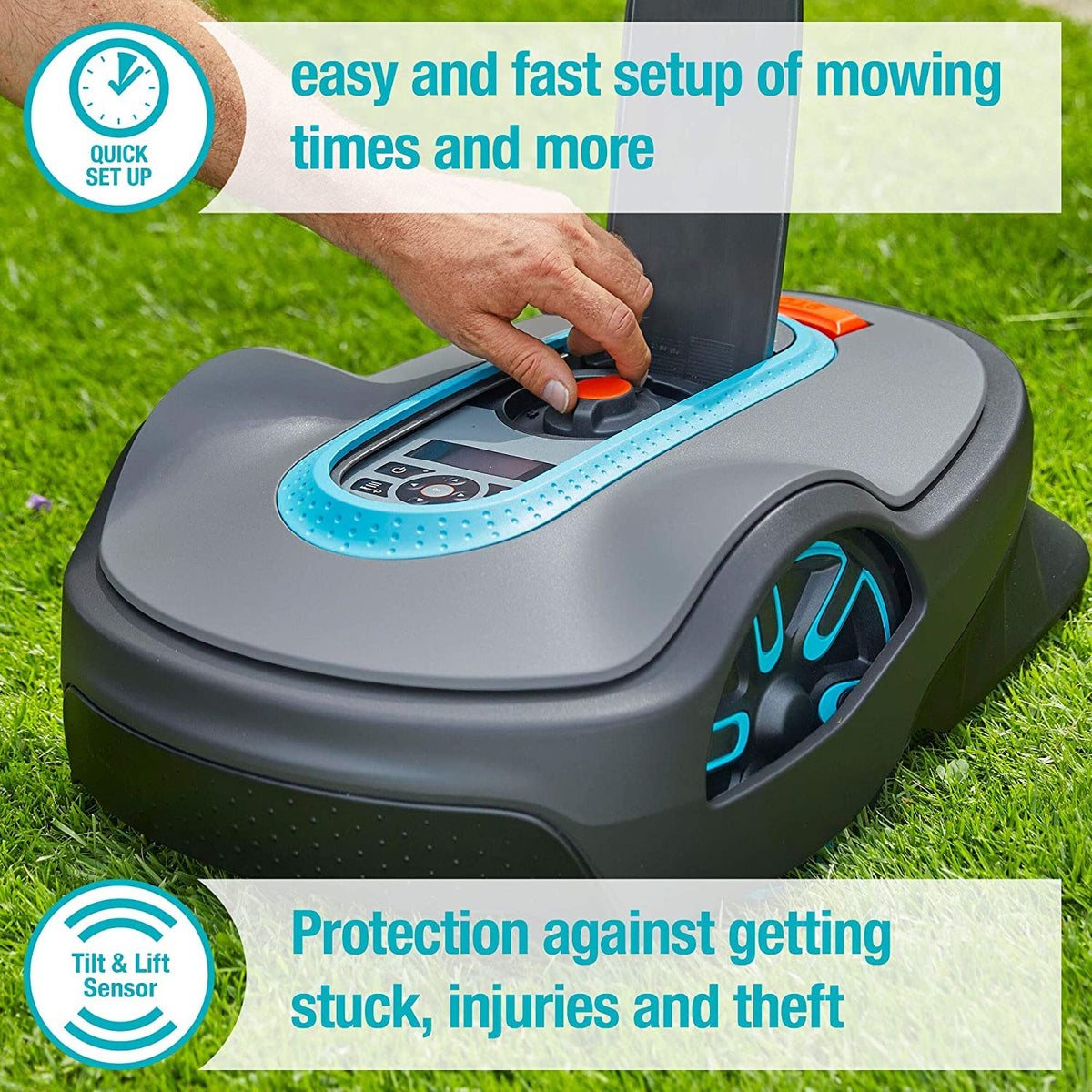 15102-20 SILENO Life - Automatic Robotic Lawn Mower, with Bluetooth app and Boundary Wire, quietest in its Class, for lawns up to 10800 Sq Ft, Made in Europe, Grey