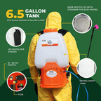 PetraTools Powered Backpack Sprayer with Custom Fitted Cart and 100 Foot Commercial Hose, 2 Hoses Included, Commercial Quality Heavy Duty Sprayer (6.5 Gallon Cart Sprayer)