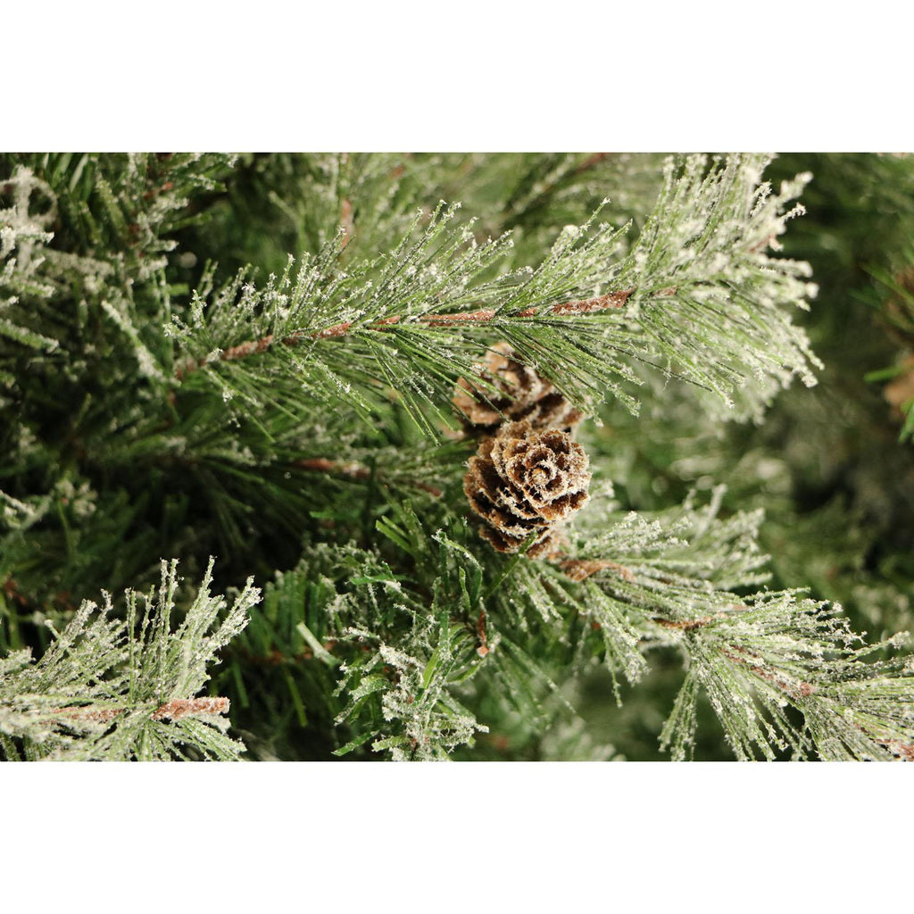 Fraser Hill Farm 6.5 Ft. Buffalo Fir Slim Artificial Christmas Tree with Multi-Color LED String Lighting